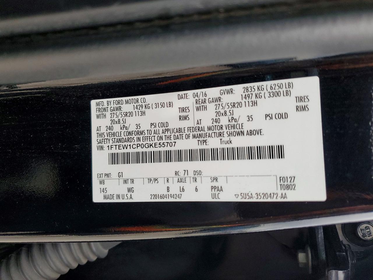 2016 FORD F150 SUPERCREW photo 12