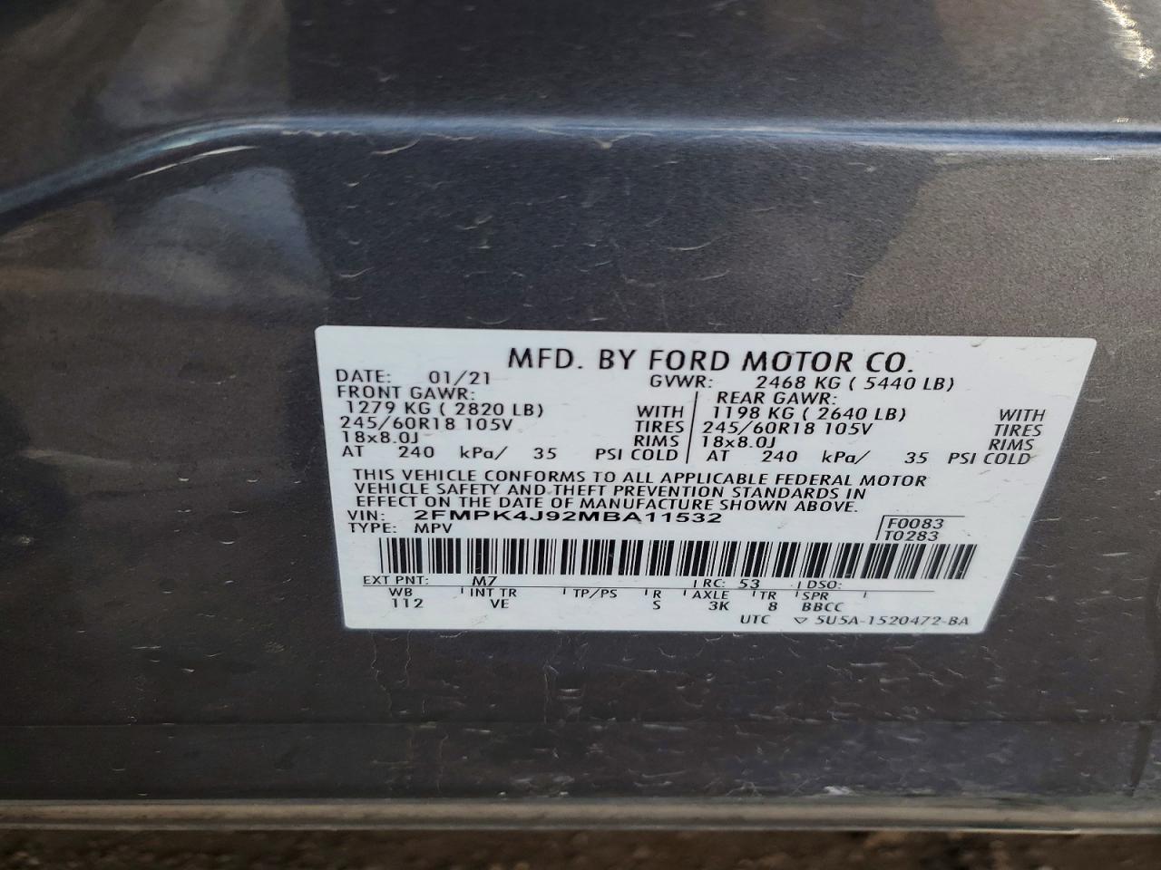 2021 FORD EDGE SEL photo 13