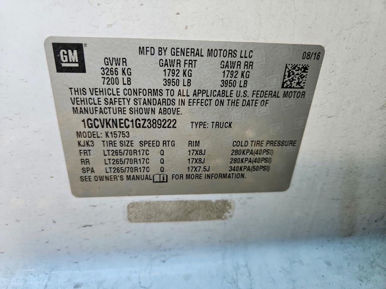 2016 CHEVROLET SILVERADO K1500 photo 12