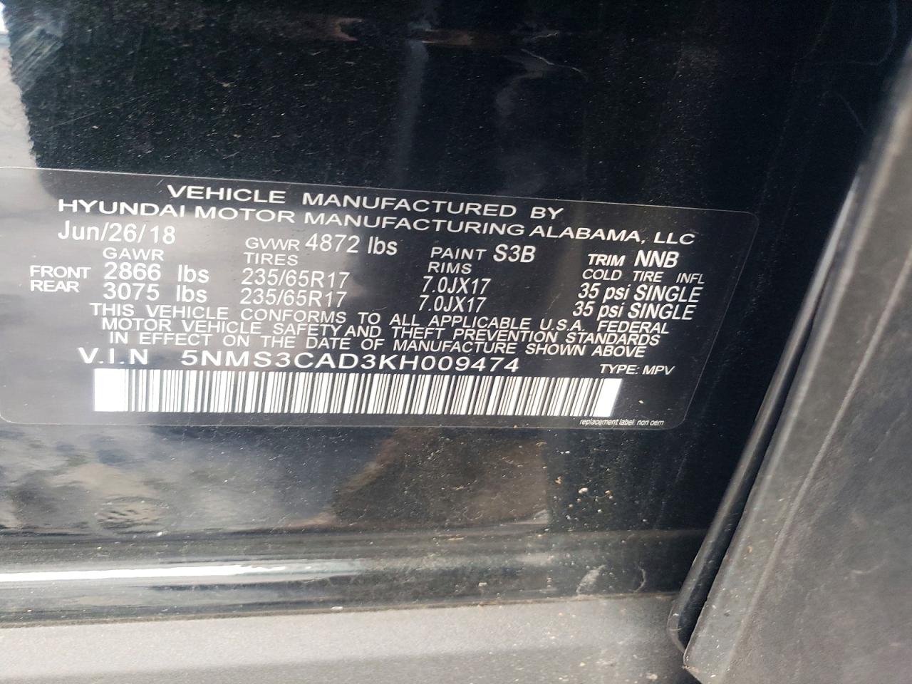 2019 HYUNDAI SANTA FE photo 25