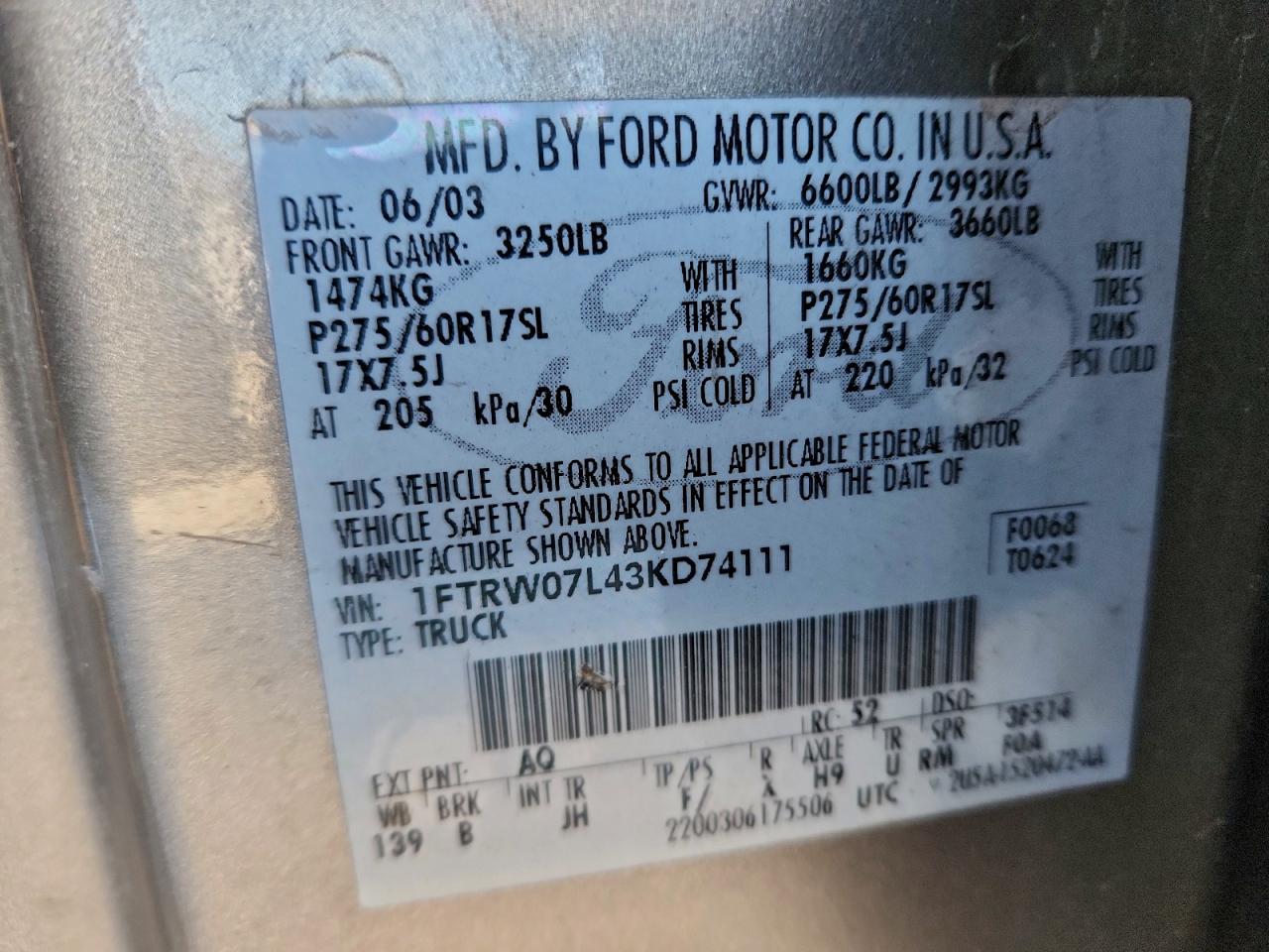 2003 FORD F150 SUPERCREW photo 12