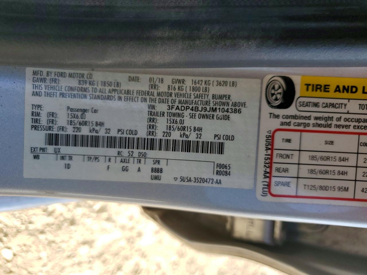 2018 FORD FIESTA SE photo 12