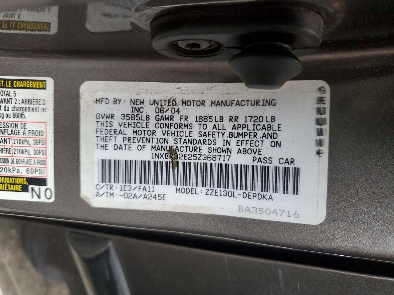 2005 TOYOTA COROLLA CE photo 12