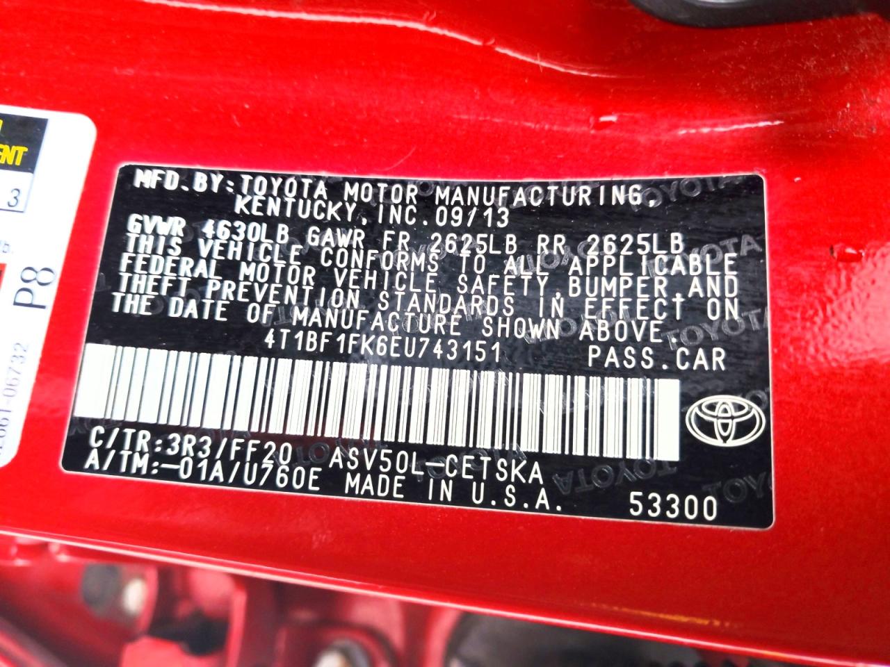 2014 TOYOTA CAMRY SE SPORT photo 12