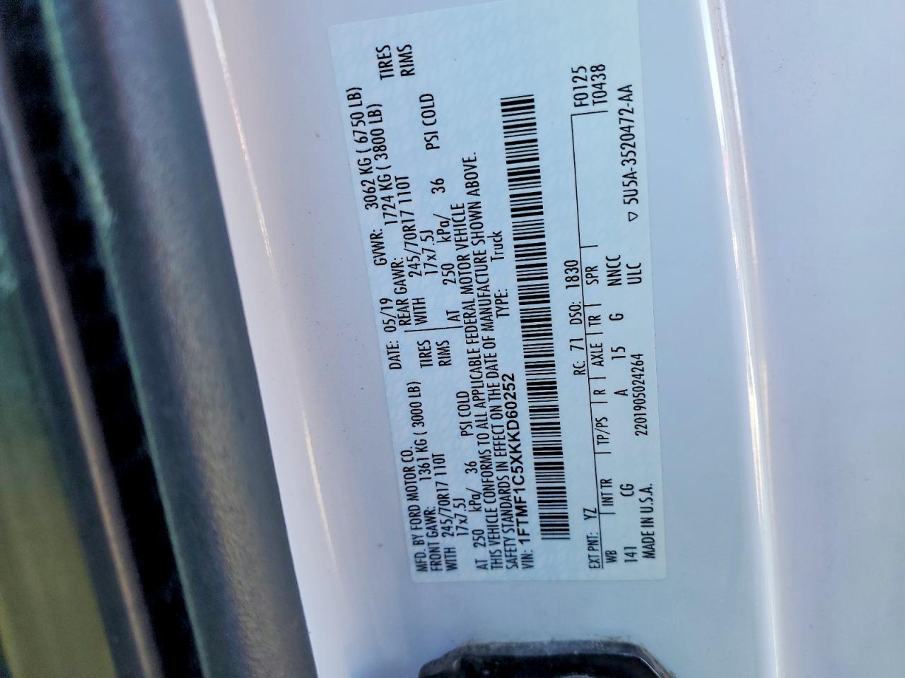 2019 FORD F150 photo 12