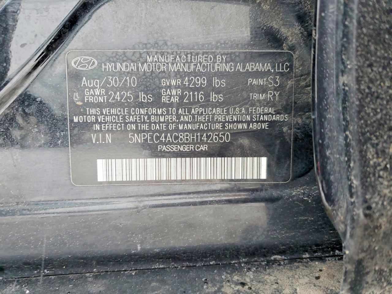 2011 HYUNDAI SONATA SE photo 12