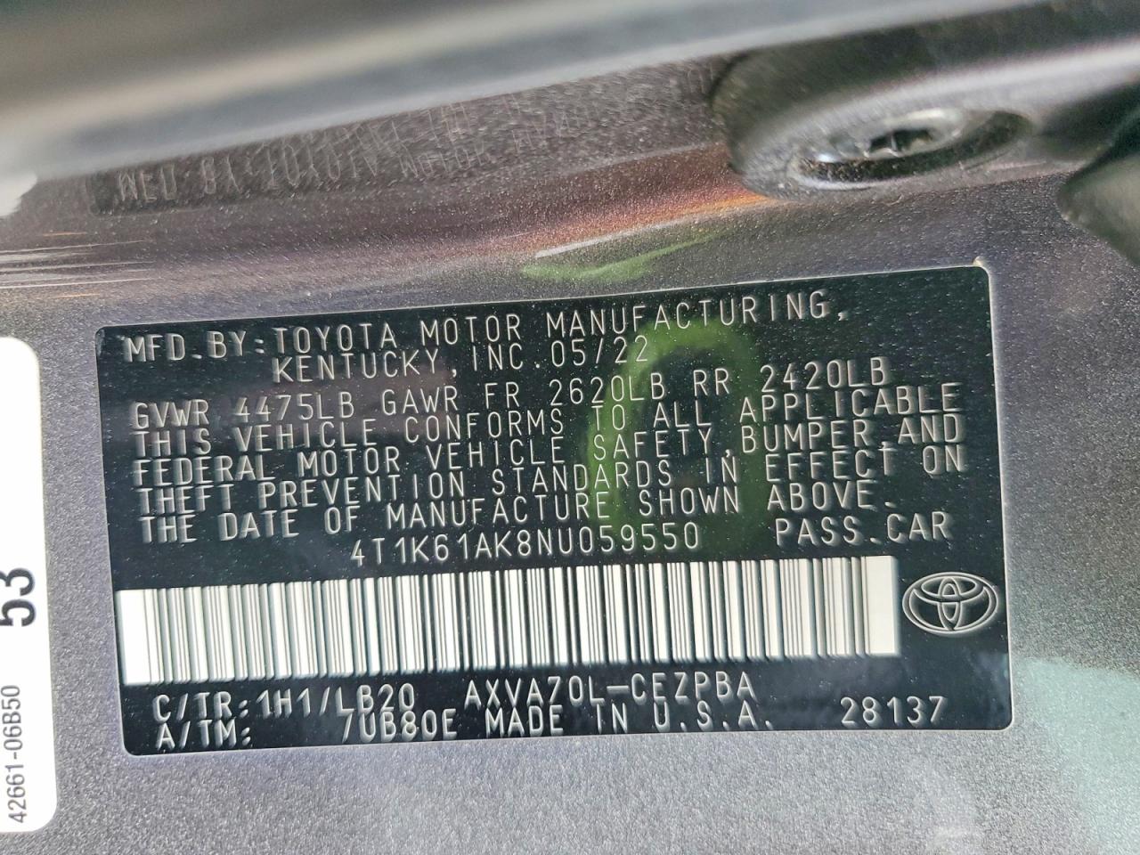 2022 TOYOTA CAMRY XSE photo 12
