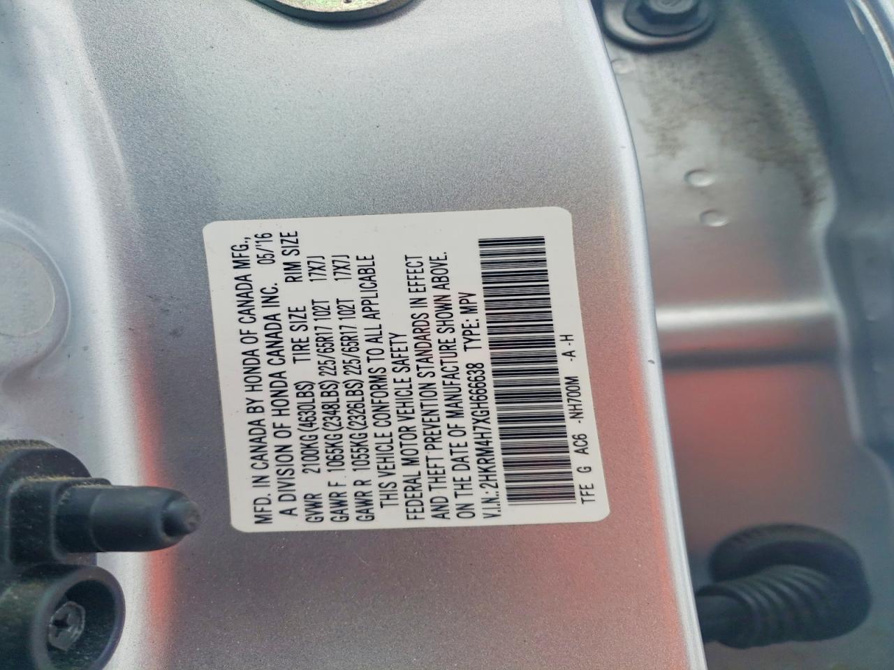 2016 HONDA CR-V EXL photo 25