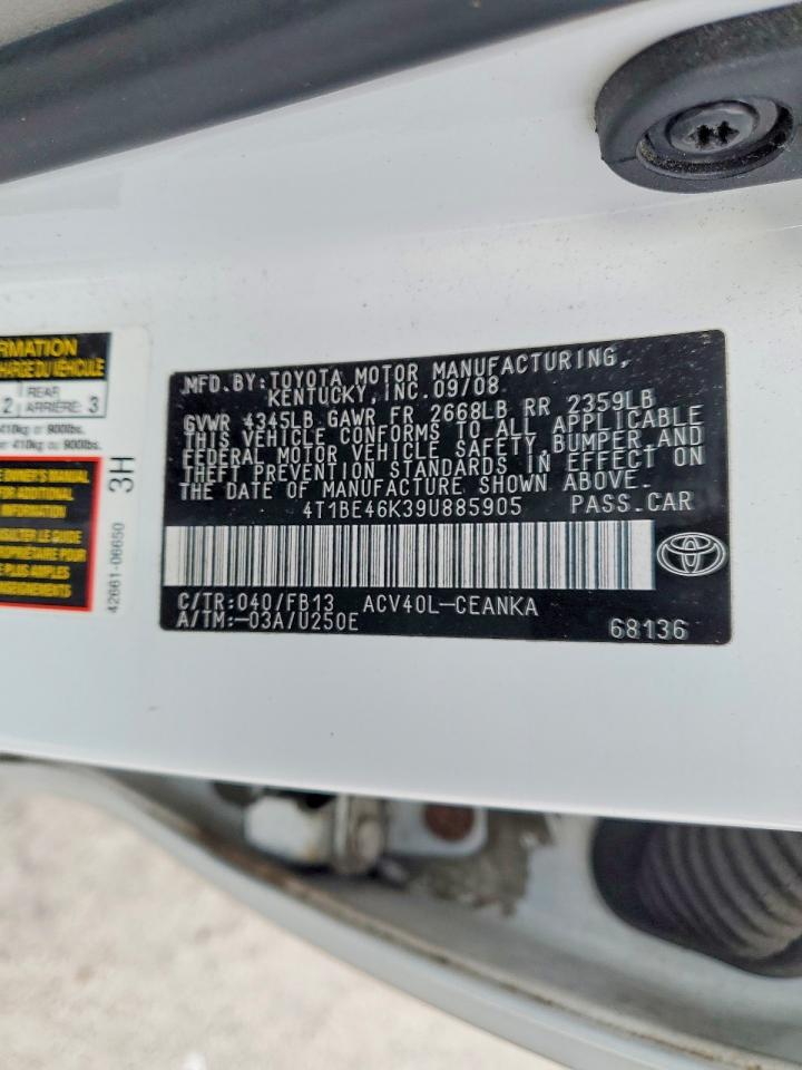 2009 TOYOTA CAMRY BASE photo 12