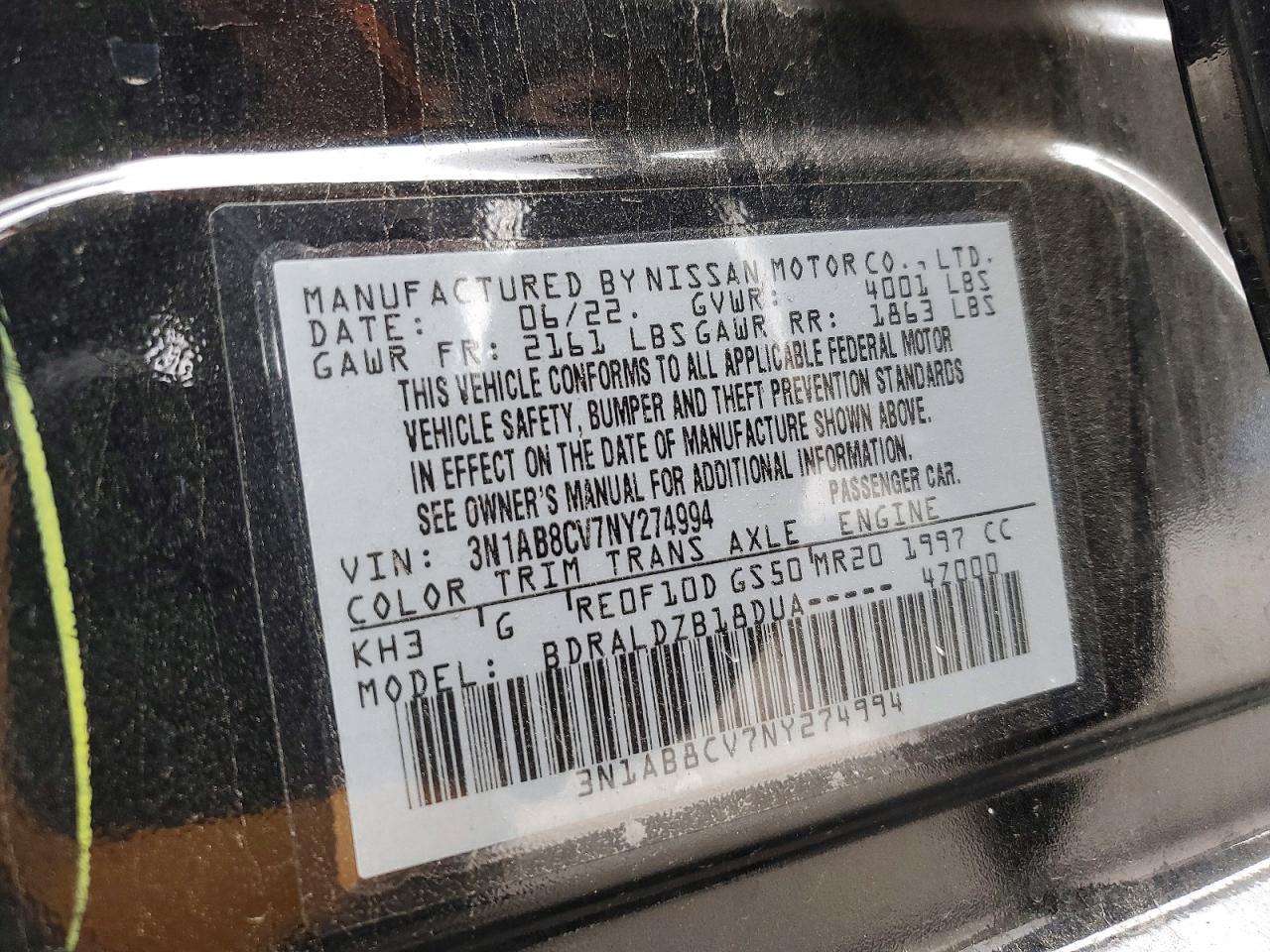 2022 NISSAN SENTRA SV photo 23