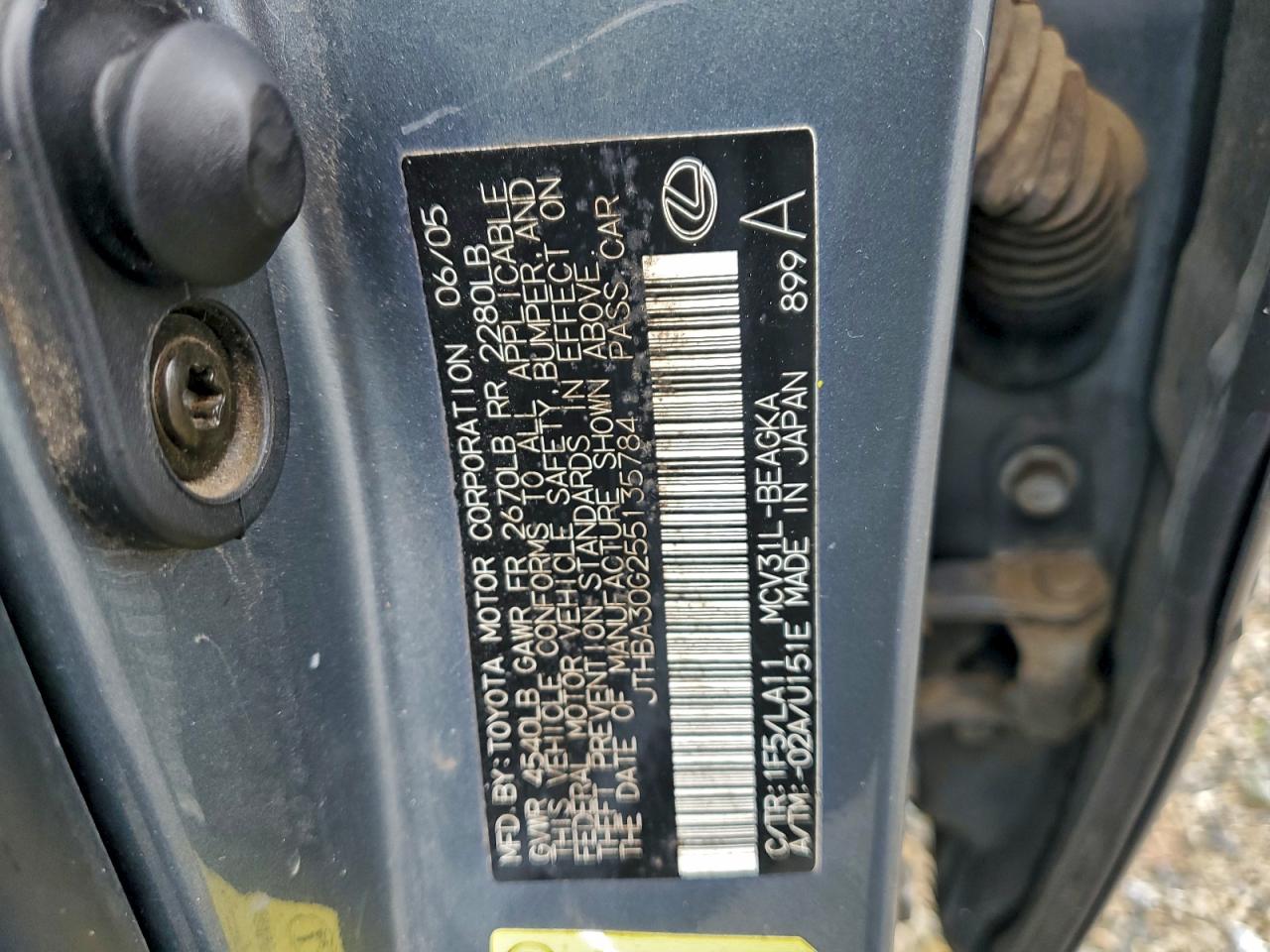 2005 LEXUS ES 330 photo 12