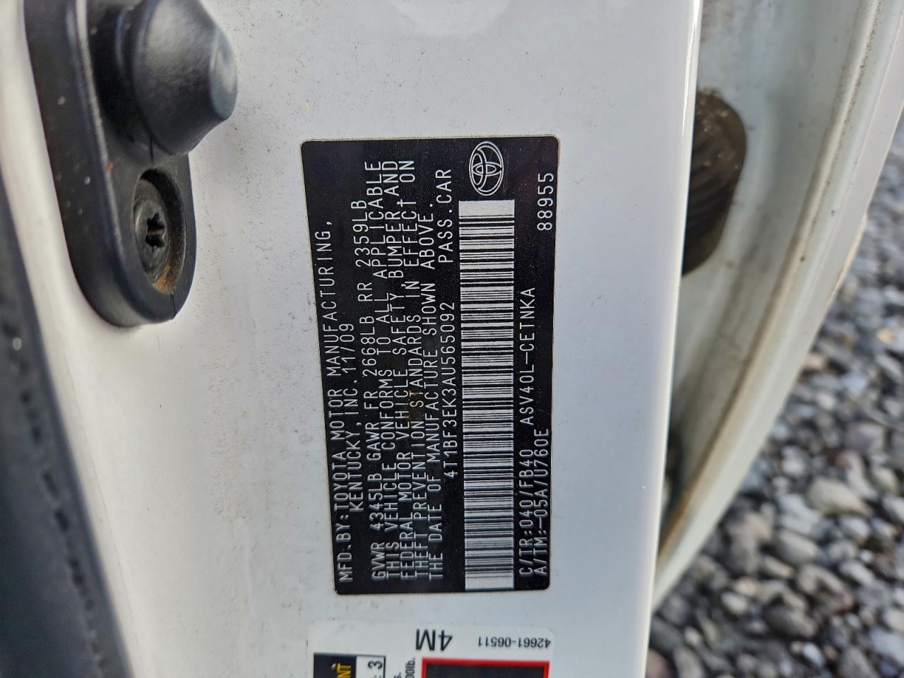 2010 TOYOTA CAMRY BASE photo 23