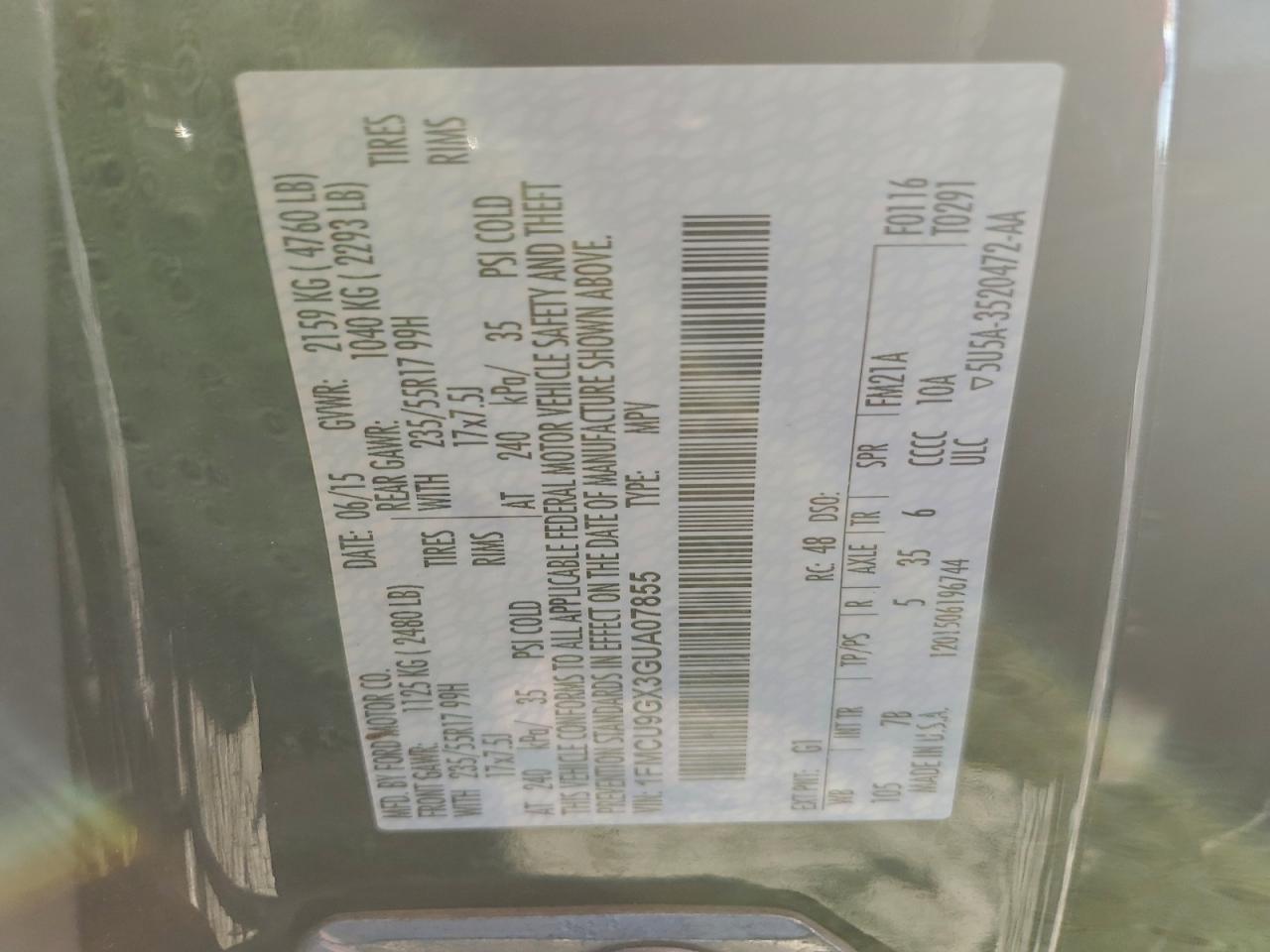 2016 FORD ESCAPE SE photo 13