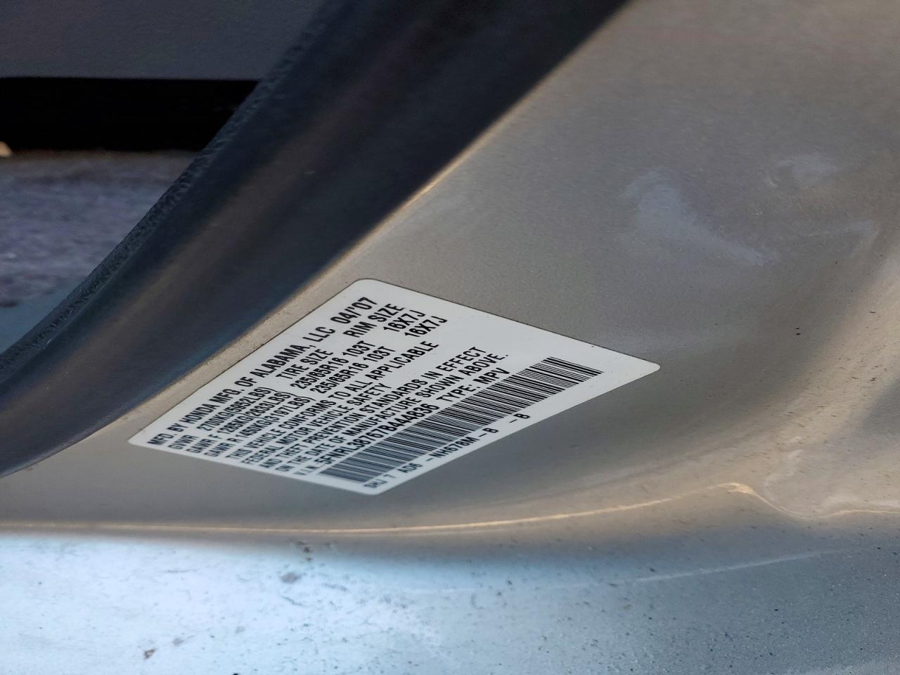 2007 HONDA ODYSSEY EXL photo 37