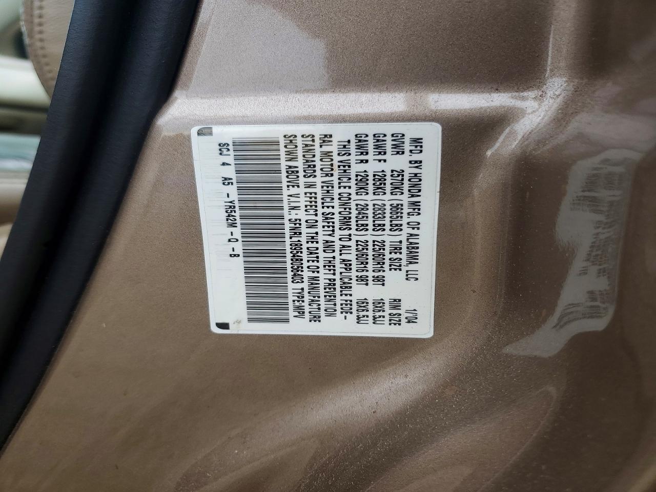 2004 HONDA ODYSSEY EXL photo 13