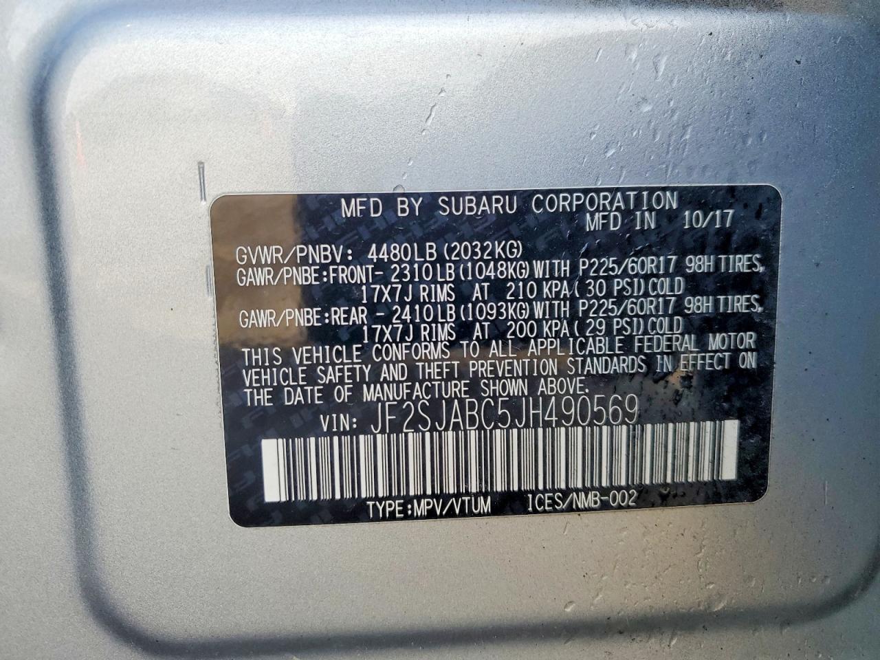 2018 SUBARU FORESTER 2.5I photo 14