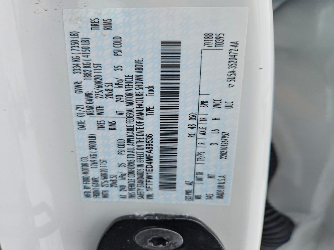 2021 FORD F150 SUPERCREW photo 25