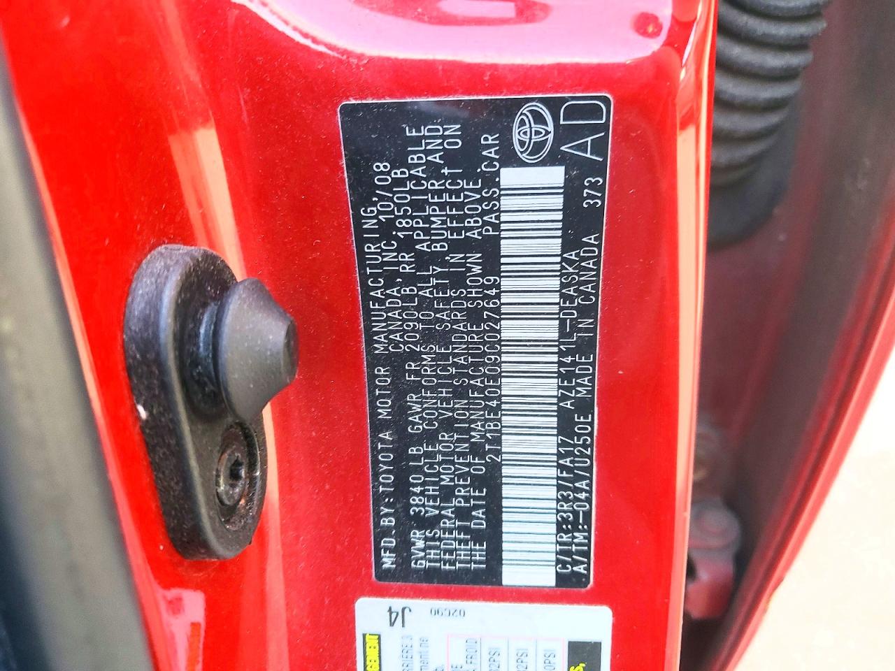 2009 TOYOTA COROLLA XRS photo 12