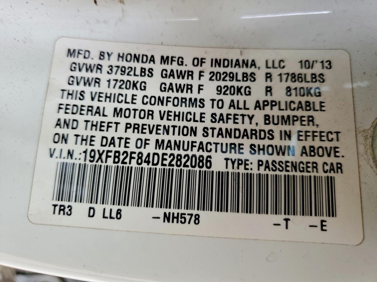 2013 HONDA CIVIC EX photo 23
