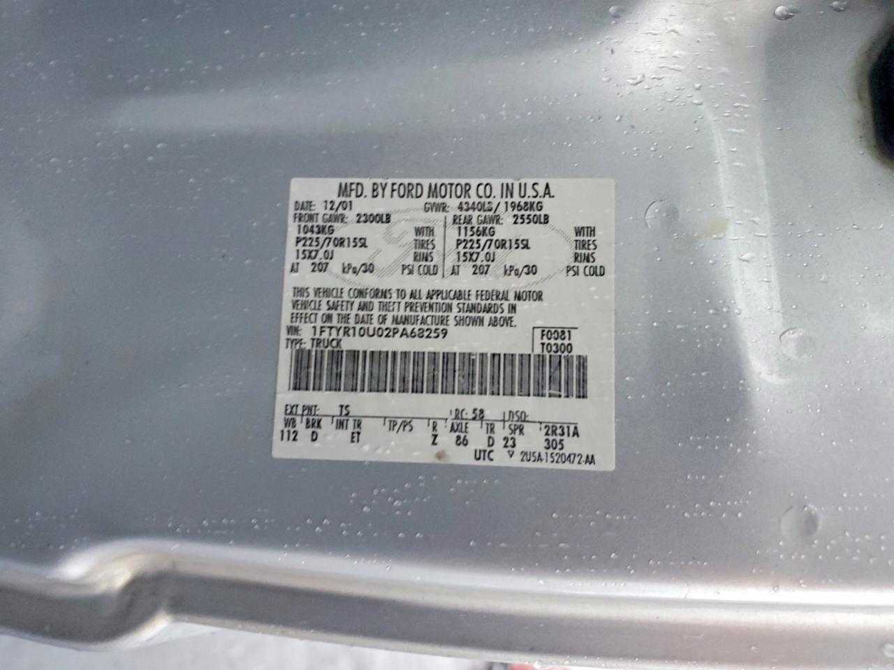 2002 FORD RANGER photo 12