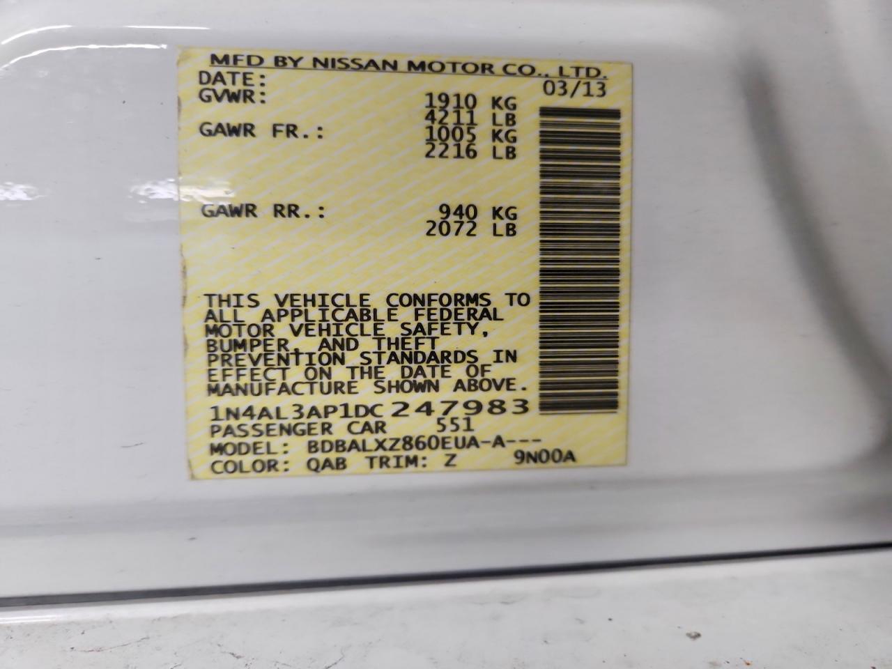 2013 NISSAN ALTIMA 2.5 photo 12