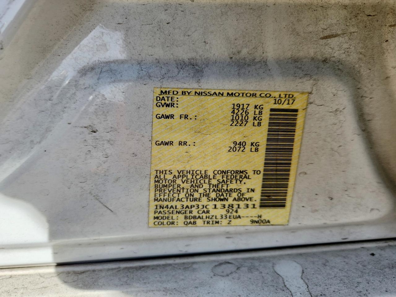 2018 NISSAN ALTIMA 2.5 photo 12
