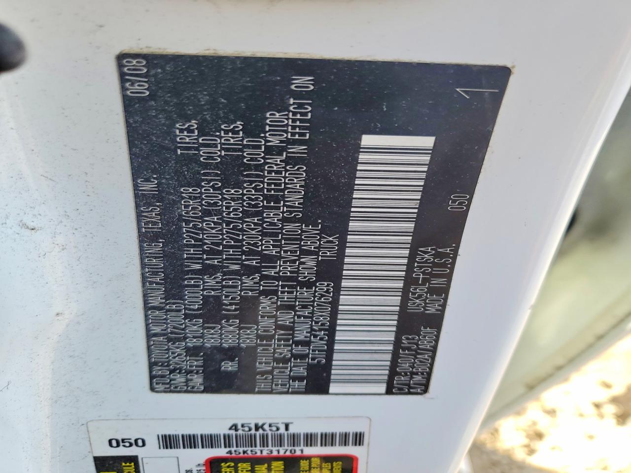 2008 TOYOTA TUNDRA CREWMAX photo 12