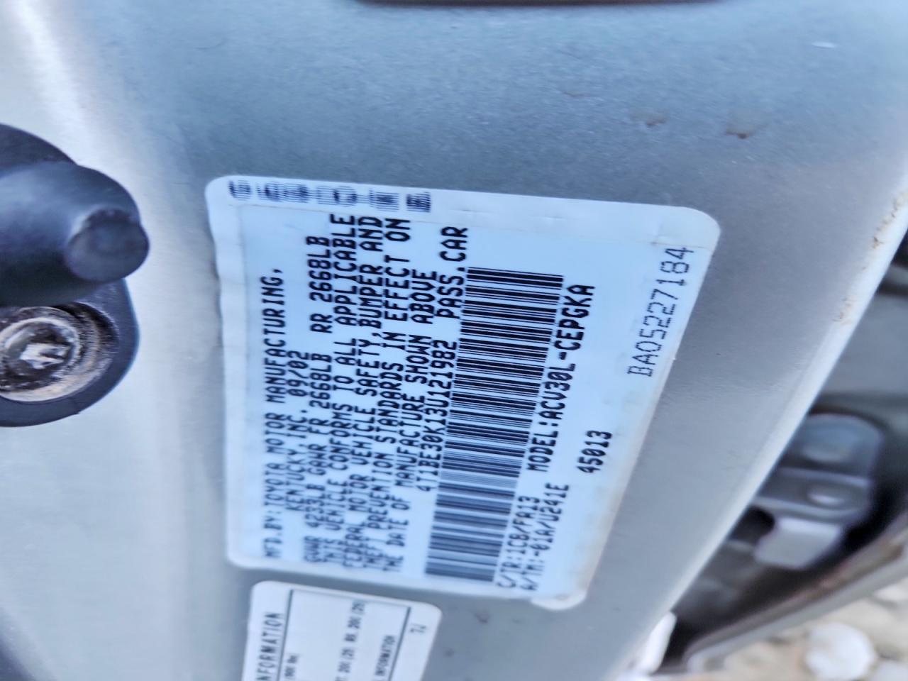 2003 TOYOTA CAMRY LE photo 12