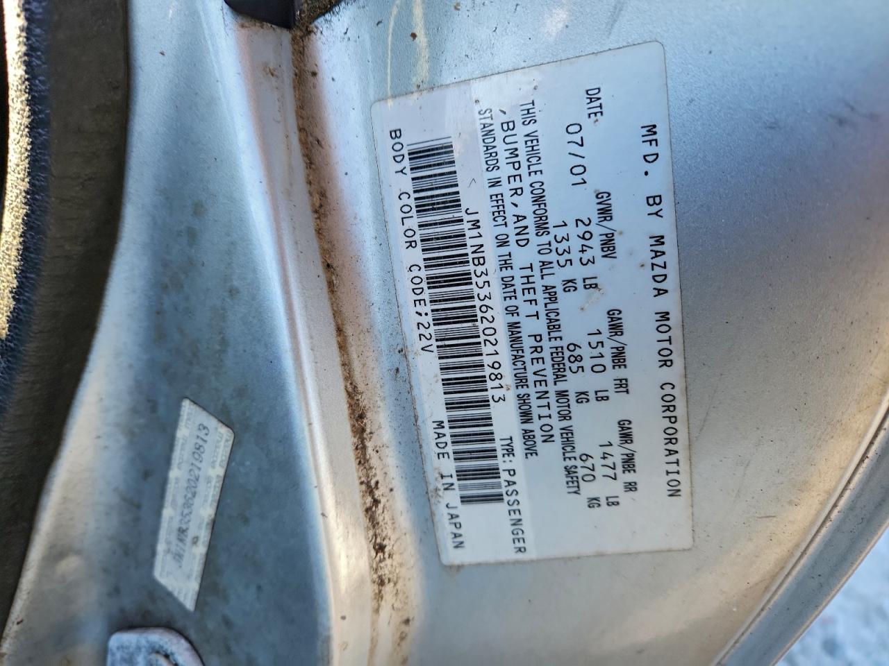 2002 MAZDA MX-5 MIATA BASE photo 12