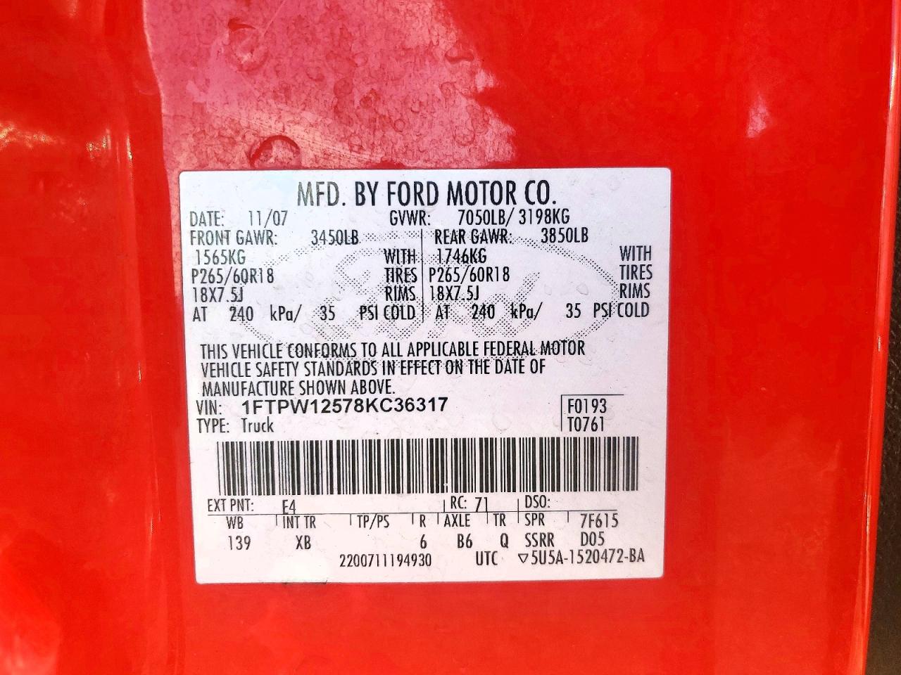 2008 FORD F150 SUPERCREW photo 12