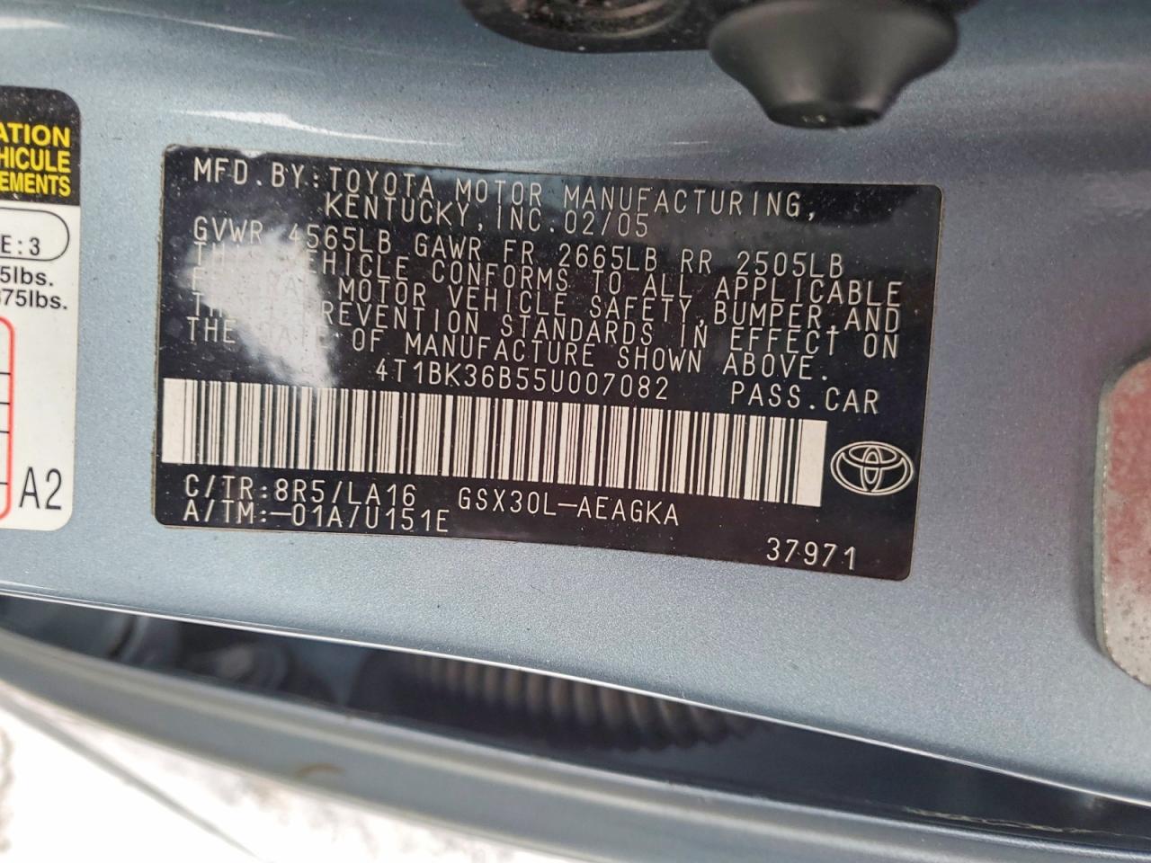 2005 TOYOTA AVALON XL photo 12