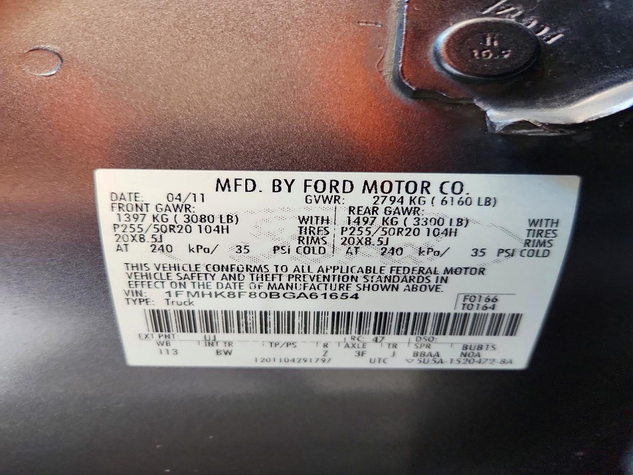 2011 FORD EXPLORER LIMITED photo 13