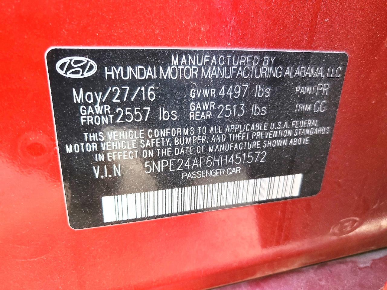 2017 HYUNDAI SONATA SE photo 12