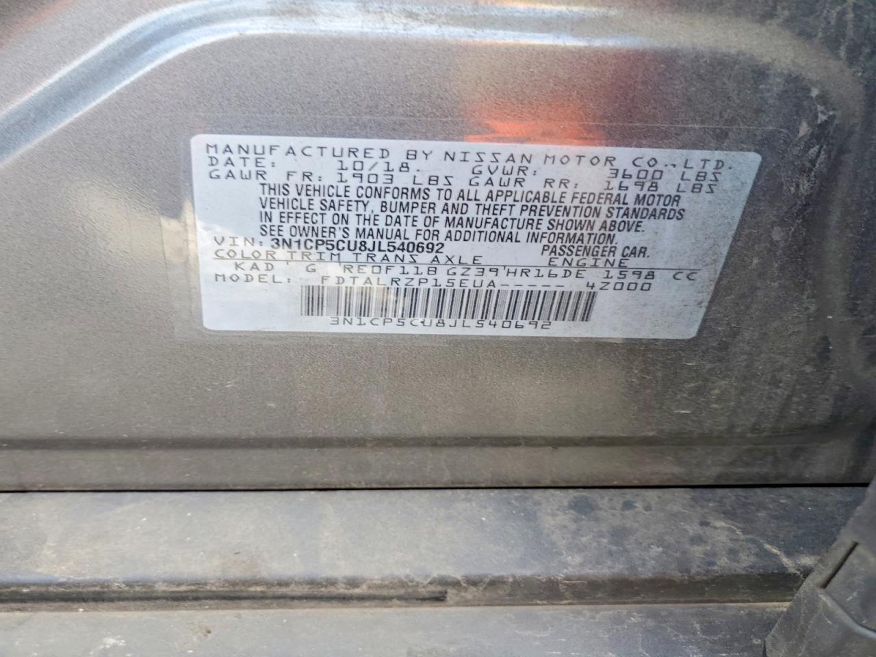 2018 NISSAN KICKS S photo 13