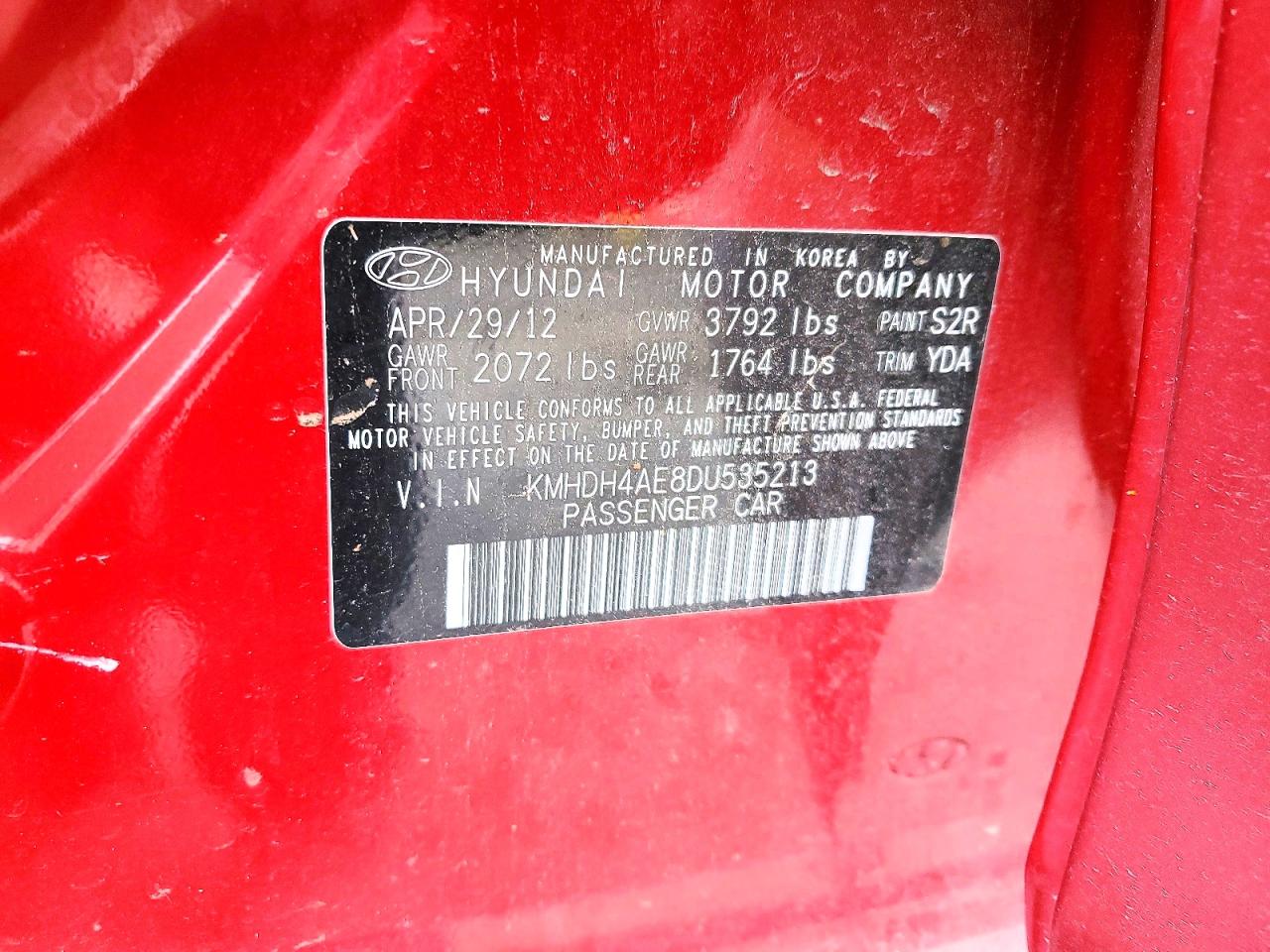 2013 HYUNDAI ELANTRA GLS photo 23