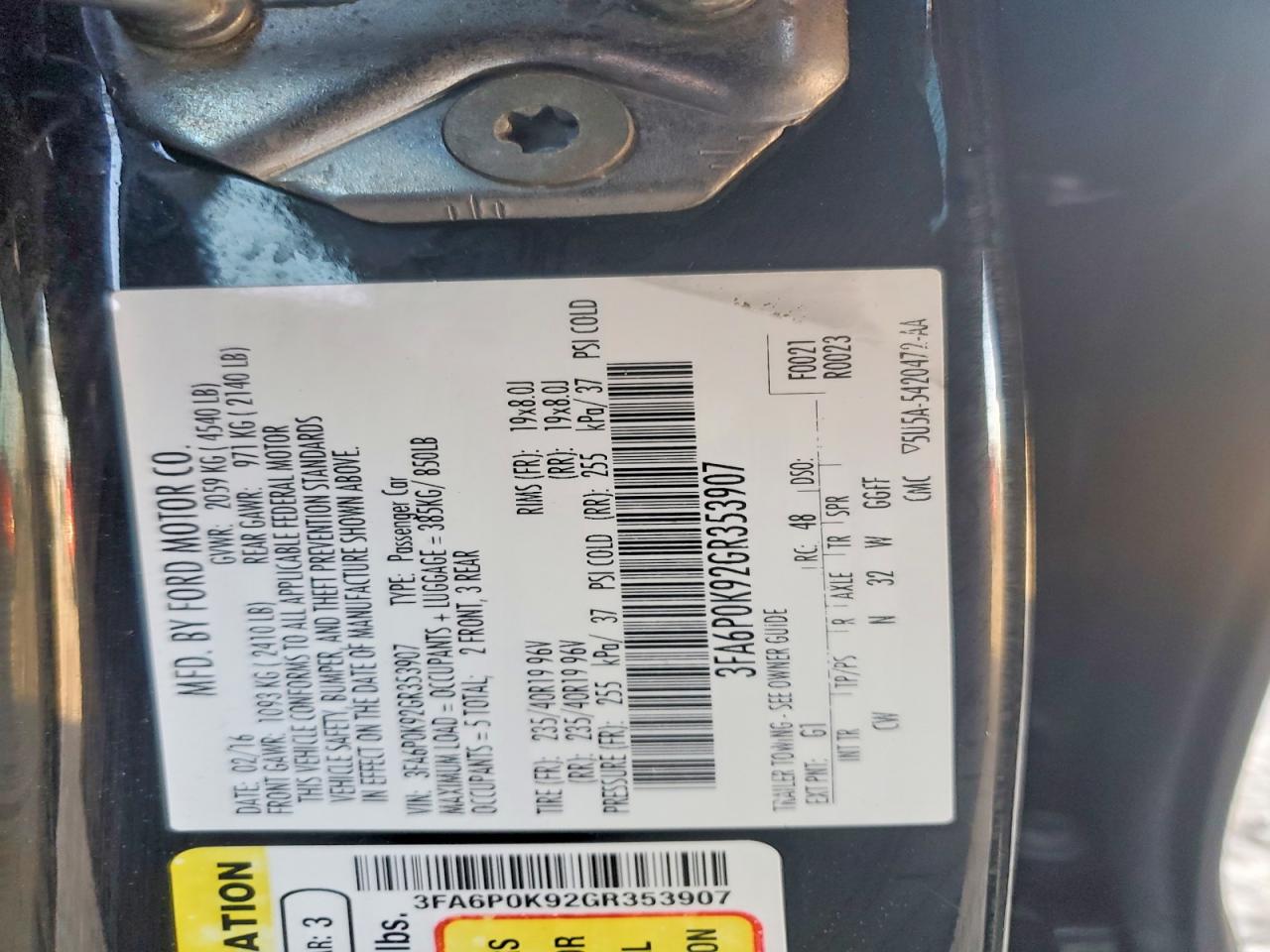 2016 FORD FUSION TITANIUM photo 13