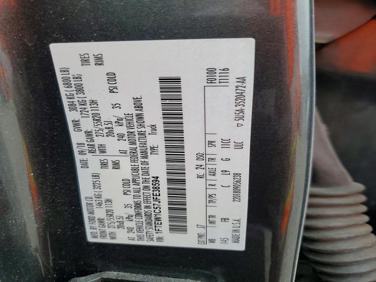 2018 FORD F150 SUPERCREW photo 12