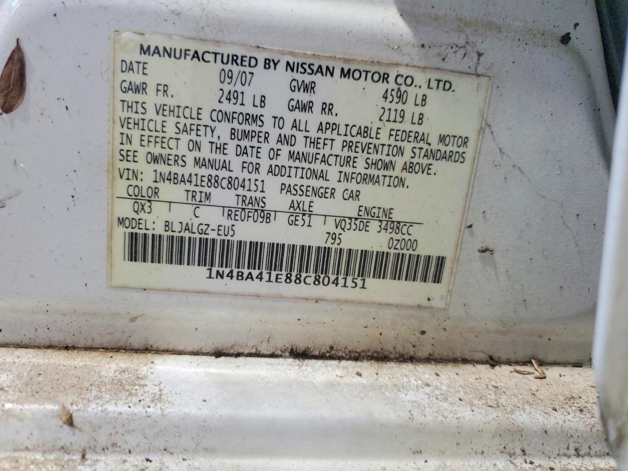 2008 NISSAN MAXIMA SE photo 23