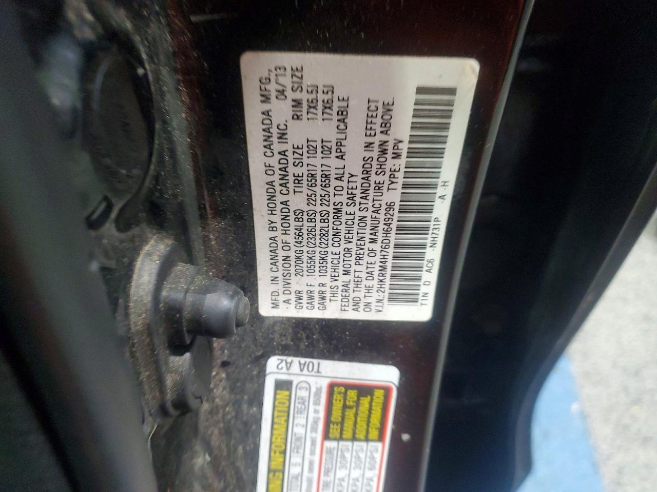 2013 HONDA CR-V EXL photo 13