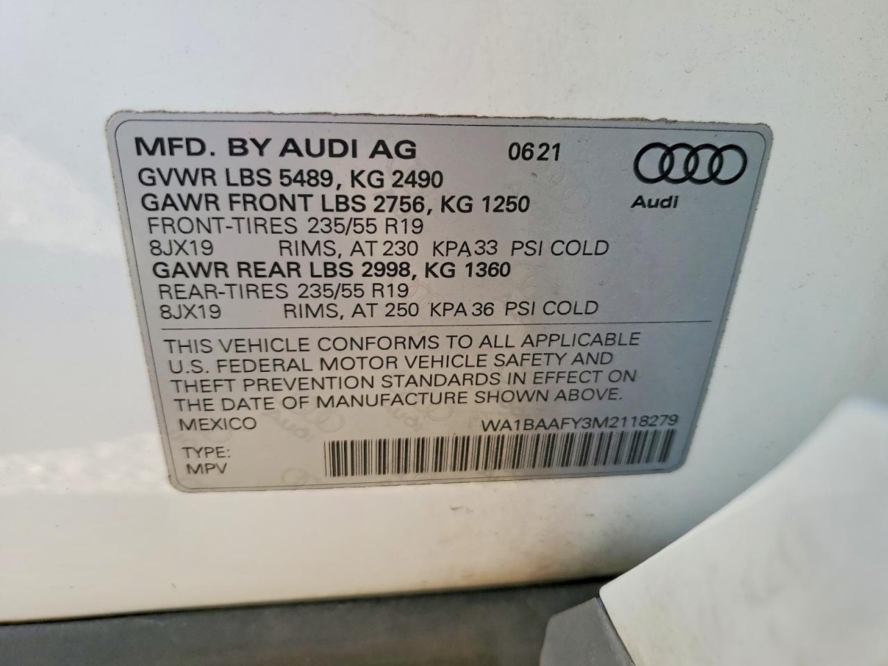 2021 AUDI Q5 PREMIUM PLUS photo 14