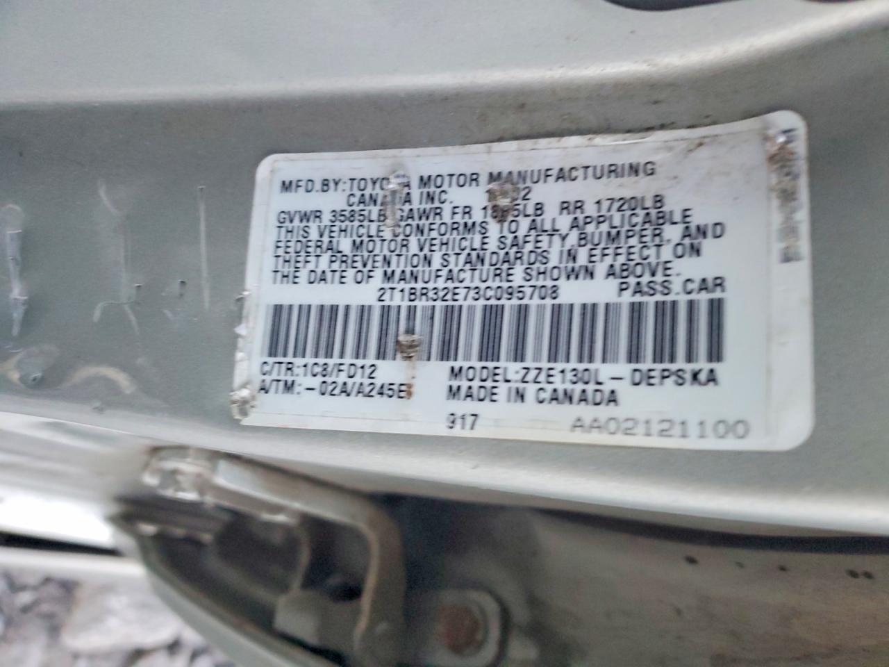 2003 TOYOTA COROLLA CE photo 12