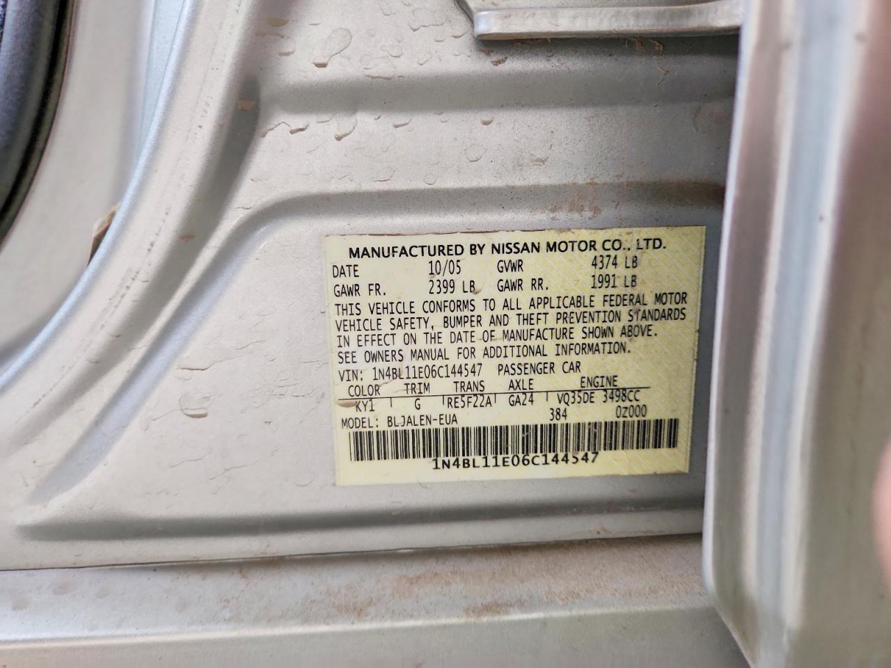 2006 NISSAN ALTIMA SE photo 12