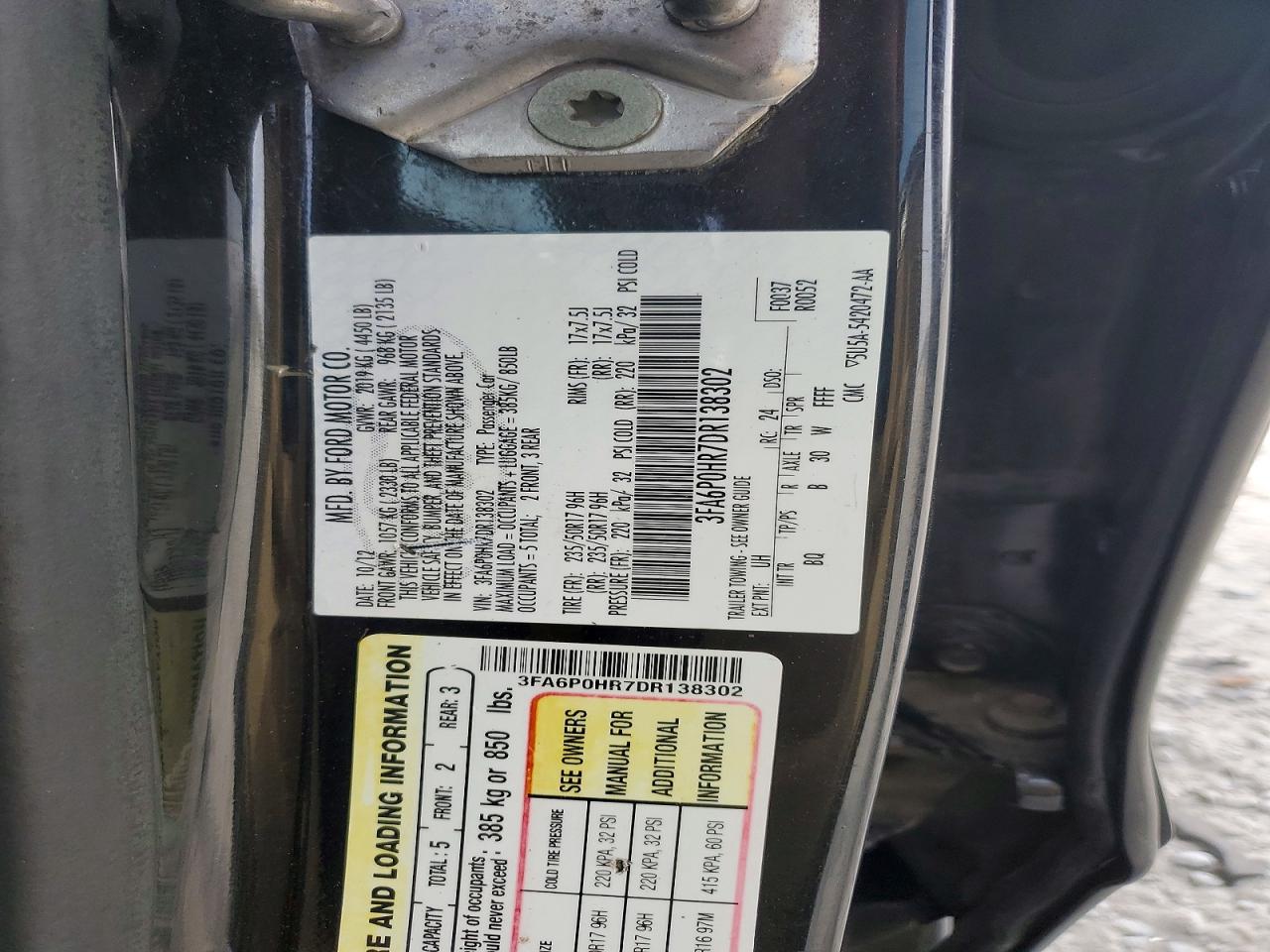 2013 FORD FUSION SE photo 23