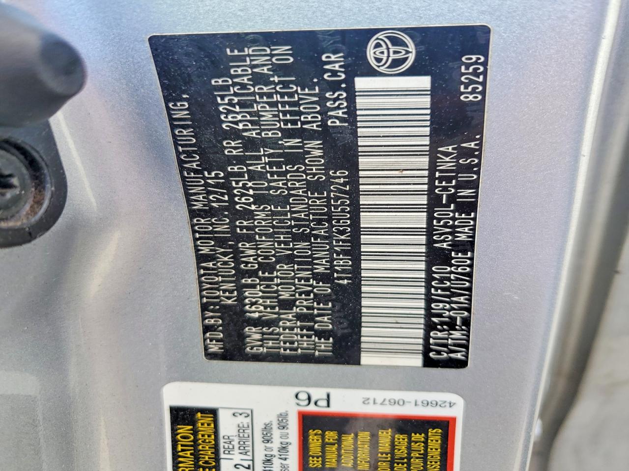 2016 TOYOTA CAMRY LE photo 13