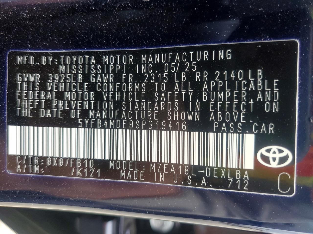 2025 TOYOTA COROLLA LE photo 37