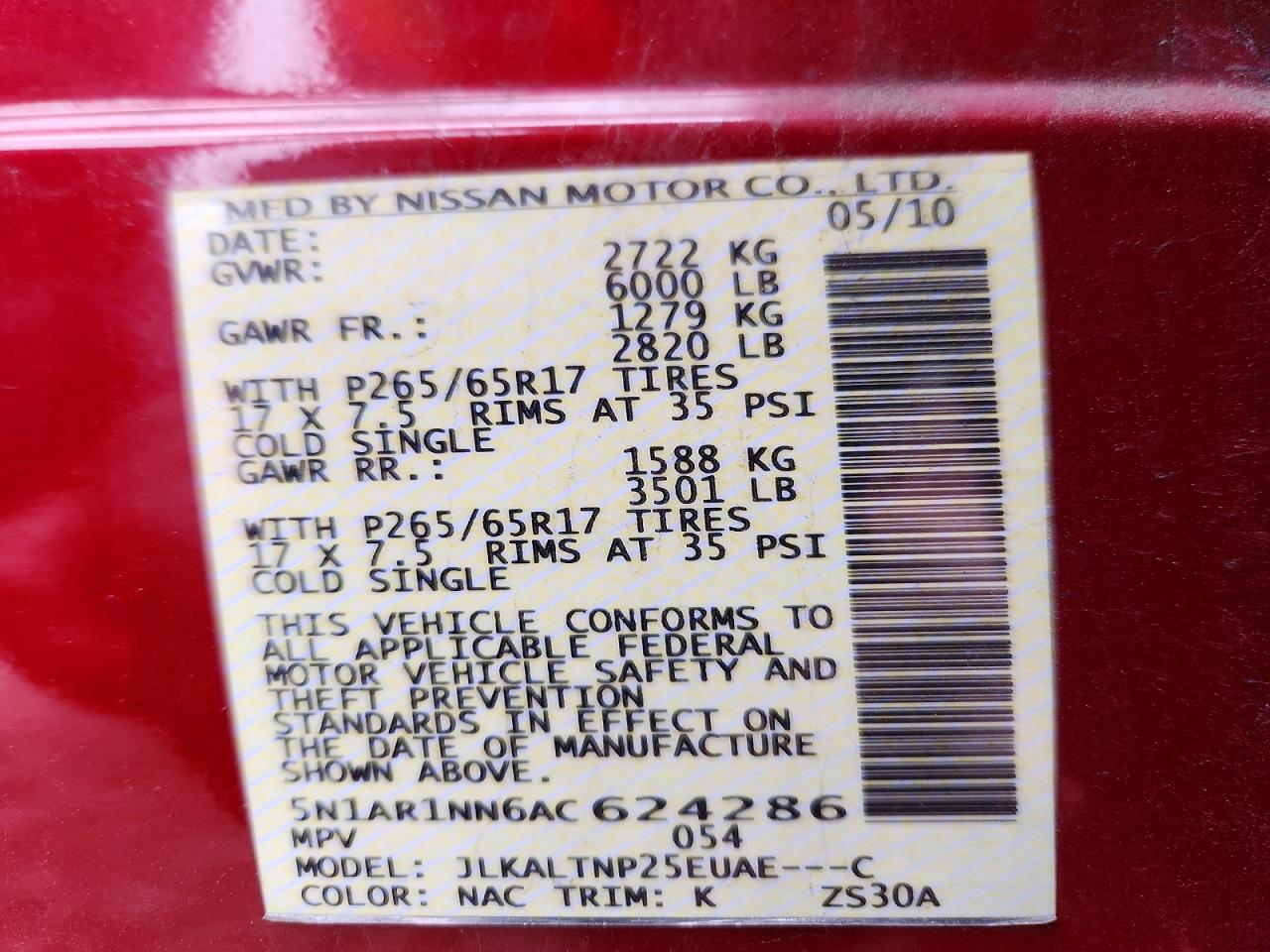 2010 NISSAN PATHFINDER photo 14