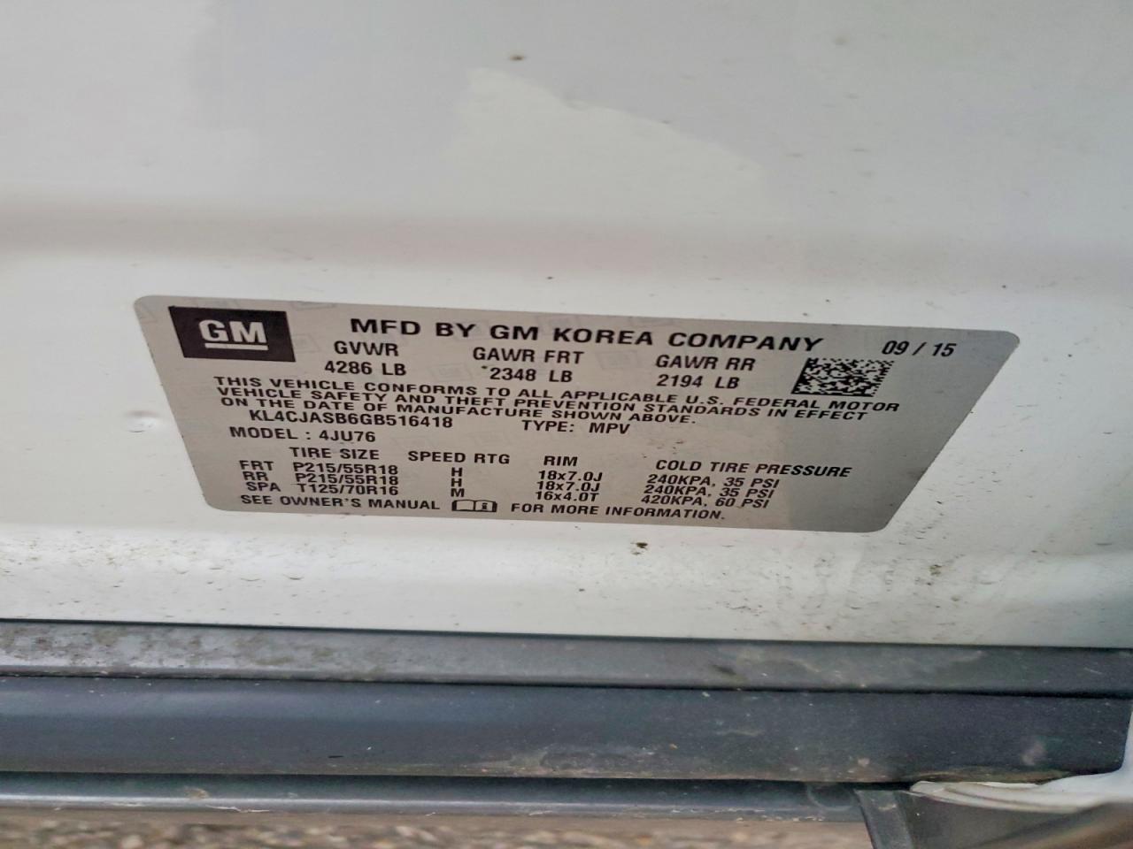 2016 BUICK ENCORE photo 25