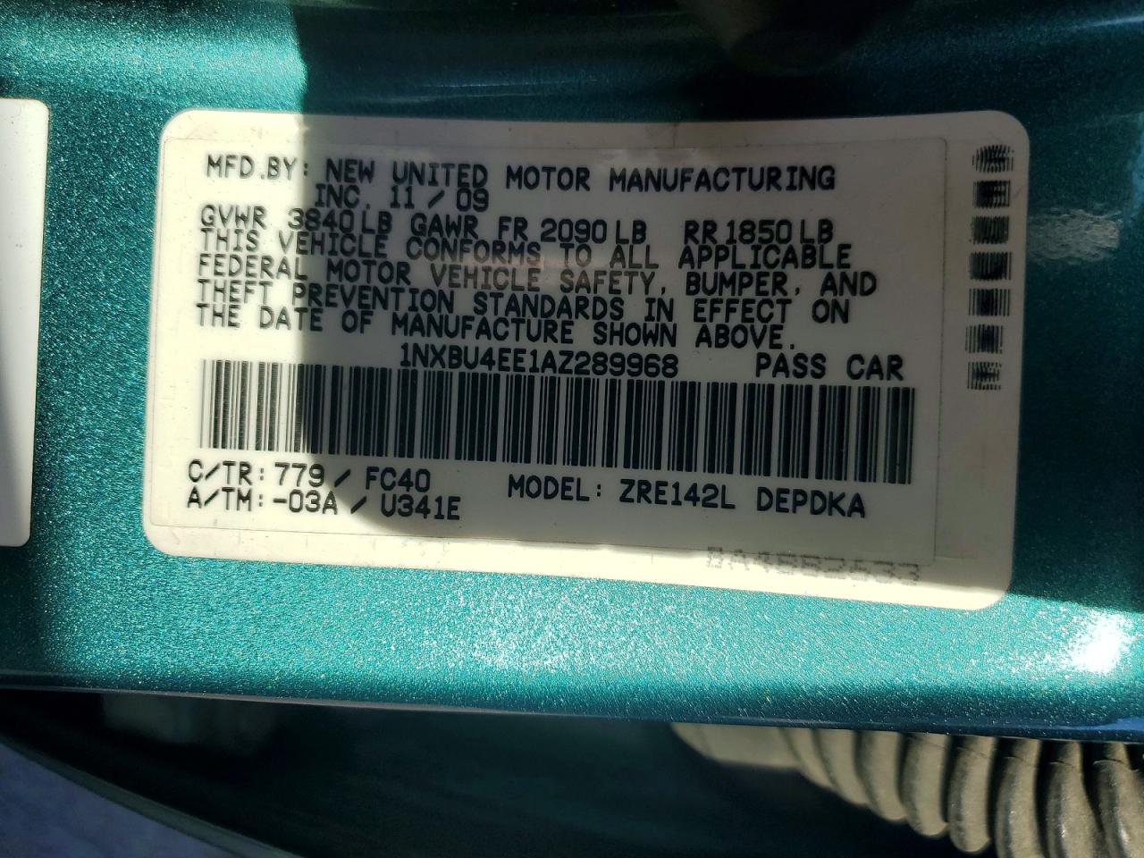 2010 TOYOTA COROLLA BASE photo 34