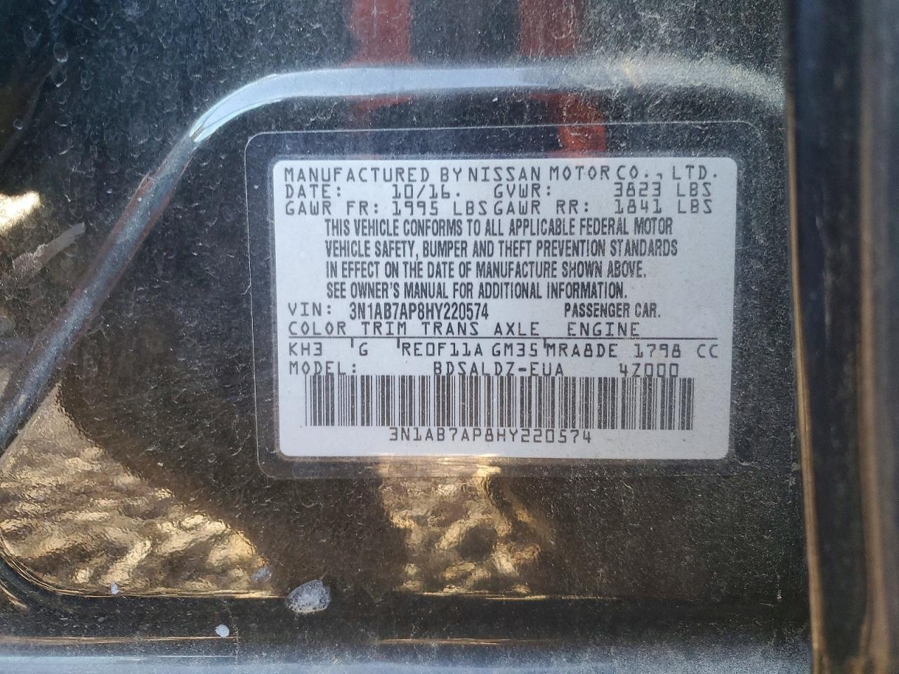 2017 NISSAN SENTRA S photo 12