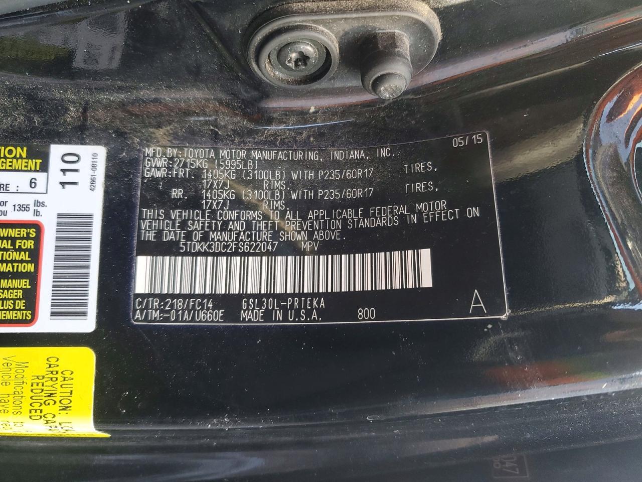 2015 TOYOTA SIENNA photo 25